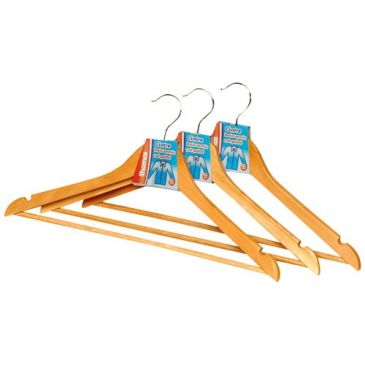 Cintre - bois - col galbé - verni - 45 cm - lot de 1