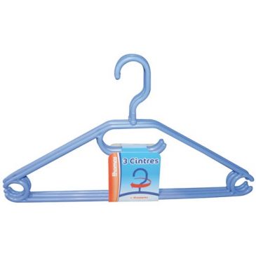 Cintre - plastique - crochet tournant - 43 cm - lot de 3 - coloris assortis