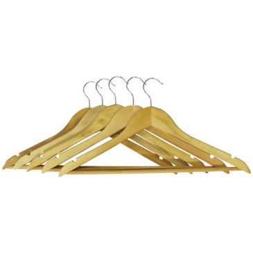 Cintre bois - droit - verni - 43 cm  - lot de 5 