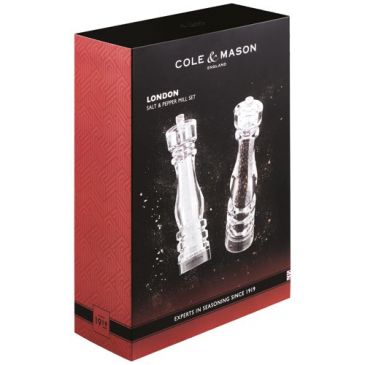 Coffret 2 moulins sel et poivre 22 cm Acrylique - London