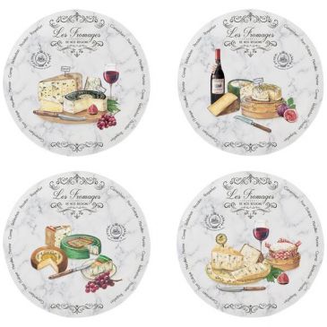 Coffret 4 assiettes à fromage 19 cm - Les Fromages de nos Régions