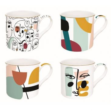 Coffret 4 mugs 30 cl - Modernism - Coffee Mania