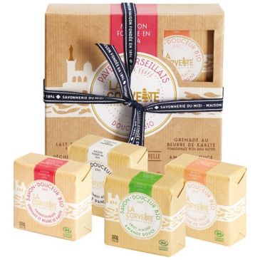 Coffret pavés Marseillais douceur Bio 4 savonettes
