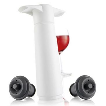 Coffret Pompe à vin + 2 bouchons - Classic Blanc