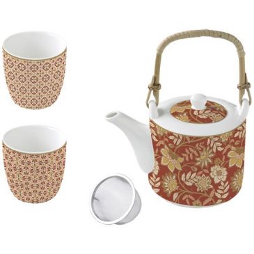 Coffret Théière + 2 gobelets - Fleurs de Rêves
