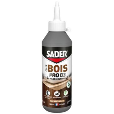 Colle bois pro d3 vinylique exterieur 250ml Sader