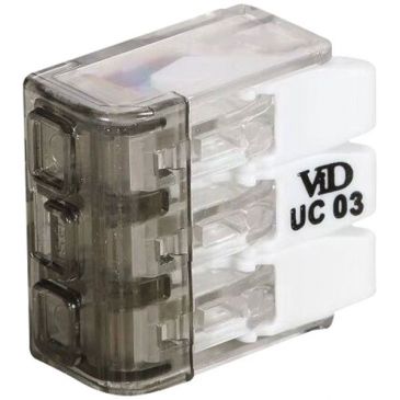 Connecteur rapide - 3 trous - 1 à 4 mm - fil souple - lot de 5
