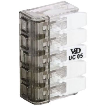 Connecteur rapide - 5 trous - 1 à 4 mm - fil souple - lot de 5