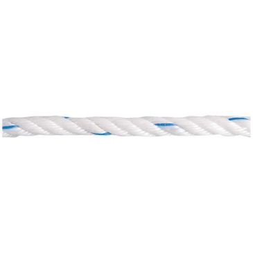 Corde polypro. torsadée blanc/bleu Ø6mm bobine 100m