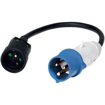 Codron adaptateur - borne de camping - fiche mâle CEE 17 - fiche femelle 2P