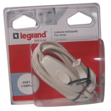 Cordon équipé 1m50 lampe blanc sc