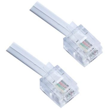 Câble téléphone RJ11 - connexion mâle 6P4C - L : 10 m - blanc