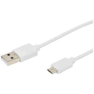 CORDON USB 2.0 - Micro USB M / A M - 2.4A - blanc - 1m