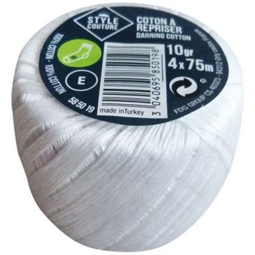 Coton à repriser blanc 10gr