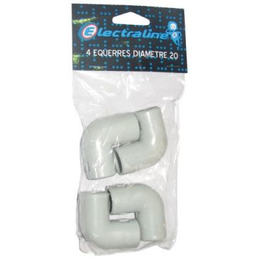 Equerre IRO - coude - 20 mm² - 100x195x30 mm - lot de 4 gris 