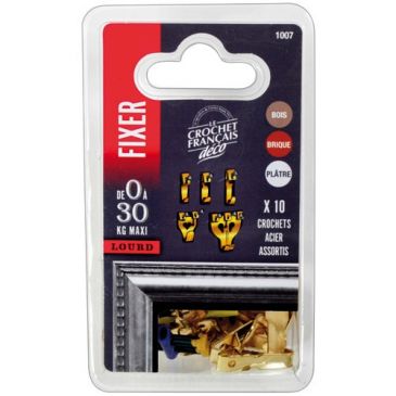 Crochet acier - avec aiguilles - lot de 10 assortis