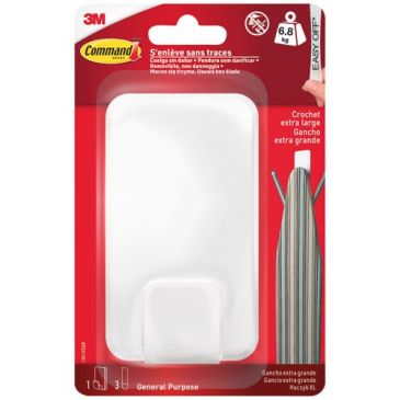 Crochet adhésif - rectangulaire - extra large - crochet pointe plastique - 