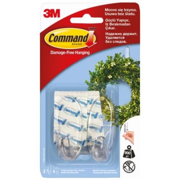 Crochet adhésif - ovale moyen - crochet pointe plastique - supporte 900 gr 