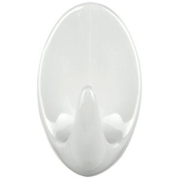 Crochet - Permanent - ovale - taille L - 55 x 33 x 26 mm - blanc - lot de 2