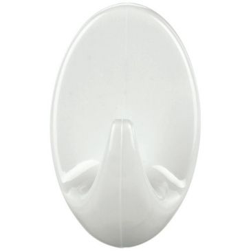 Crochet - Permanent - ovale - taille S - 43 x 26 x 20 mm - blanc - lot de 2
