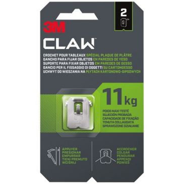 Crochet à tableaux - Claw - spécial plaque de plâtre - supporte 11 Kg - lot