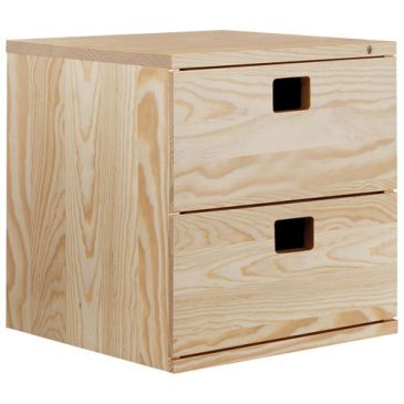 Cube 2 tiroirs dinamic 36.2x36.2x33cm