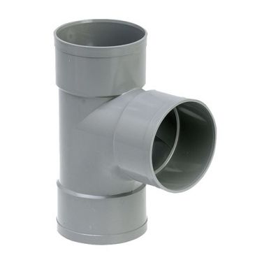 Culotte - Té - PVC  87° - femelle-femelle - D100 mm - gris