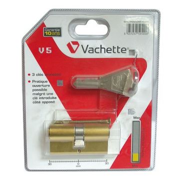 Cylindre v5 60 30x30 synkro cle sécours 67100fcs/sc vachette