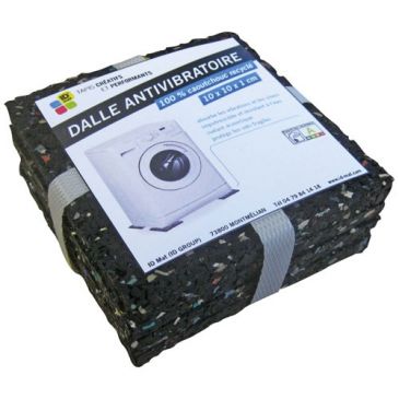 Dalle antivibratoire noire 10 x 10 x 1 cm x 4