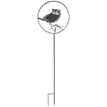 Déco de jardin à piquer hibou 35 x 122.5 cm anthracite