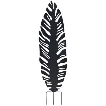 Déco en métal à planter feuille 40x130cm anthracite