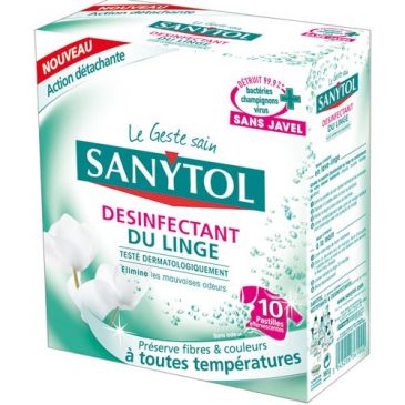 Désinfectant linge tablettes x10 Sanytol
