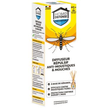 Diffuseur répulsif anti-moustiques anti-mouches 60ml