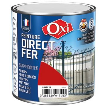 Peinture 0,5 L Brillante Direct Fer - Rouge Vif RAL3020