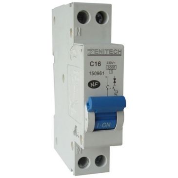 Disjoncteur phase/neutre 3ka 16a zenitech
