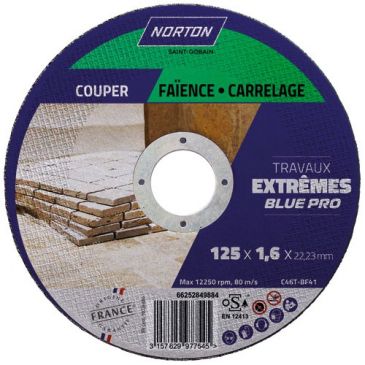 Disque à tronçonner - carrelage / faïence - 155 x 1.6 x 22.23 mm - travaux 