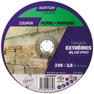 Disque à tonçonner - la pierre - 230 x 2.5 x 22.23 mm - travaux extrêmes bl