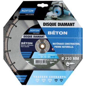 Disque diamant - 230 x 22.23 mm - travaux courants béton - lot de 1 