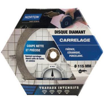 Disque diamant - 115 x 22.23 mm - travaux intensifs carrelage - lot de 1 