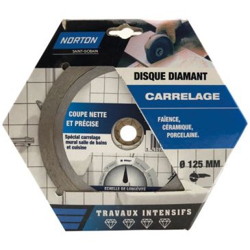 Disque diamant - 125 x 22.23 mm - travaux intensifs carrelage - lot de 1 