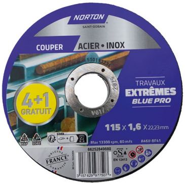 Disque à couper - Acier/Inox - 115 x 1.6 x 22.23 mm travaux extrêmes blue