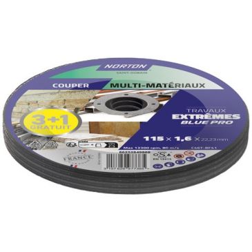 Disque à couper - multi-matériaux - 115 x 1.6 x 22.23 mm - travaux extrêmes