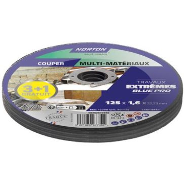 Disque à couper - multi-matériaux - 125 x 1.6 x 22.23 mm - travaux extrêmes