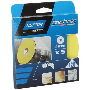 Disque papier - corindon - D : 125 mm x 12 - grain de 120 - spécial finitio