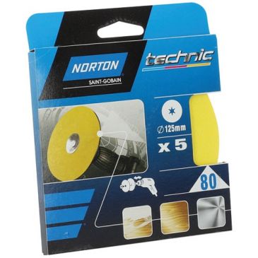 Disque papier - corindon - D : 125 mm x 12 - grain de 80 - spécial ponçage 