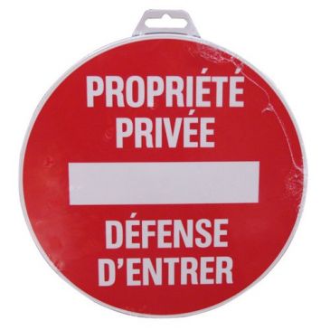 Disque Propriété privée défense d'entrer - rouge/blanc - 300 mm 