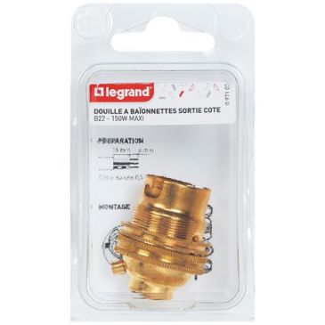 Douille B22 acier +bague s/c