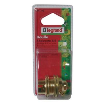 Douille B22 passage fil+bague acier s/c