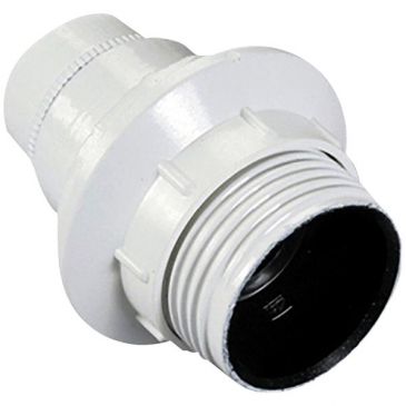 Douille E14 filetée + bague Ø10 blanc