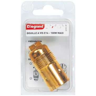 Douille E14 laiton sans bague s/c